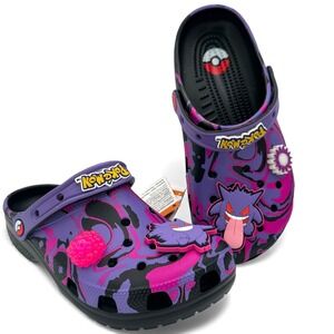 Crocs‎ x Pokémon Gengar Classic Clog Mens 6 Womens 8 Purple Jibblitz NEW Limited